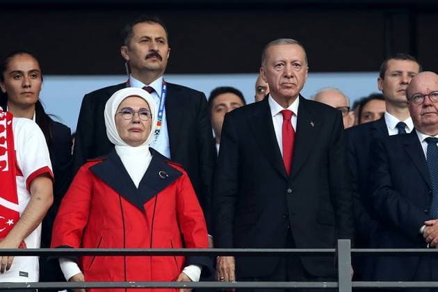 06.07.2024, xtgx, Fussball EM 2024 1 4 Finale, Niederlande - Türkei emspor, v.l. Präsident der Republik Türkei Recep Tayyip Erdogan (UEFA REGULATIONS PROHIBIT ANY USE OF PHOTOGRAPHS as IMAGE SEQUENCES and or QUASI-VIDEO) Berlin