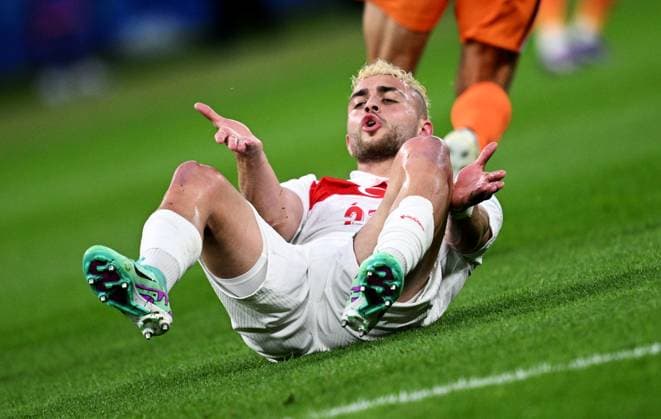Germany Soccer Euro 2024 Netherlands - Turkey 8724090 06.07.2024 Turkey s Baris Alper Yilmaz reacts during the UEFA EURO, EM, Europameisterschaft,Fussball 2024 quarter final soccer match between Netherlands and Turkey at the Olympiastadion in Berlin, Germany. Alexey Filippov Sputnik Berlin Germany  Copyright: xAlexeyxFilippovx