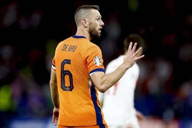 BERLIN, 06-07-2024, Olympia Stadium , European Football Championship Euro2024, Quarter finals match no.47 between Netherlands and Turkiye Netherlands player Stefan de Vrij. Netherlands - Turkiye (Euro2024)  x25698840x Copyright: