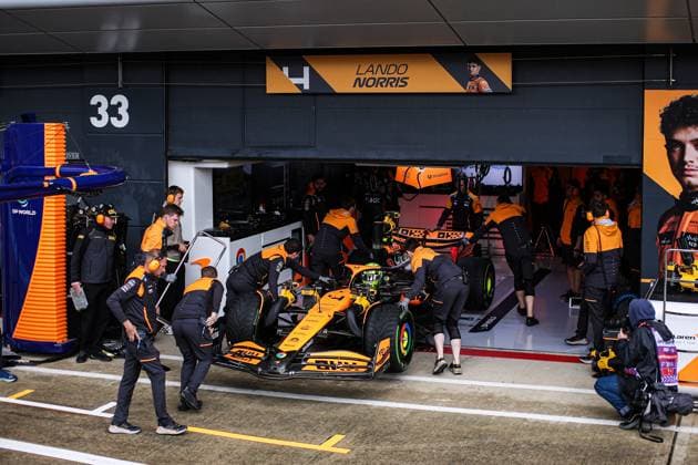 4 Lando Norris (GBR, McLaren Formula 1 Team), F1 Grand Prix of Great Britain at Silverstone Circuit on July 6, 2024 in Silverstone, Great Britain. (Photo by HOCH ZWEI) Silverstone Great Britain