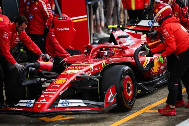 55 Carlos Sainz (ESP, Scuderia Ferrari HP), F1 Grand Prix of Great Britain at Silverstone Circuit on July 6, 2024 in Silverstone, Great Britain. (Photo by HOCH ZWEI) Silverstone Great Britain