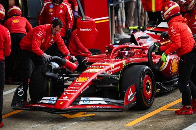 55 Carlos Sainz (ESP, Scuderia Ferrari HP), F1 Grand Prix of Great Britain at Silverstone Circuit on July 6, 2024 in Silverstone, Great Britain. (Photo by HOCH ZWEI) Silverstone Great Britain