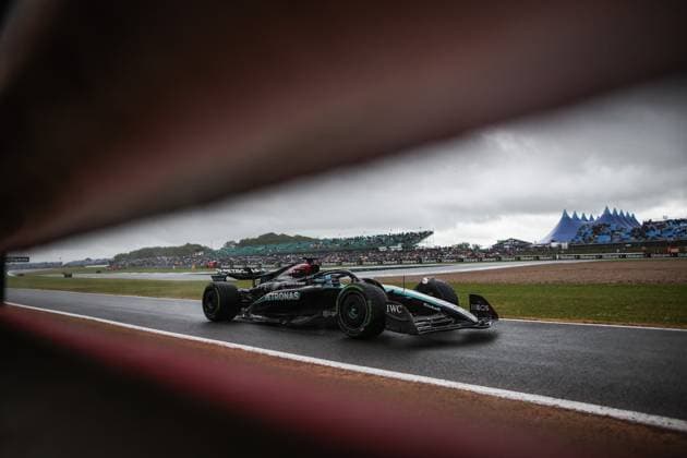 63 George Russell (GBR, Mercedes-AMG Petronas F1 Team), F1 Grand Prix of Great Britain at Silverstone Circuit on July 6, 2024 in Silverstone, Great Britain. (Photo by HOCH ZWEI) Silverstone Great Britain