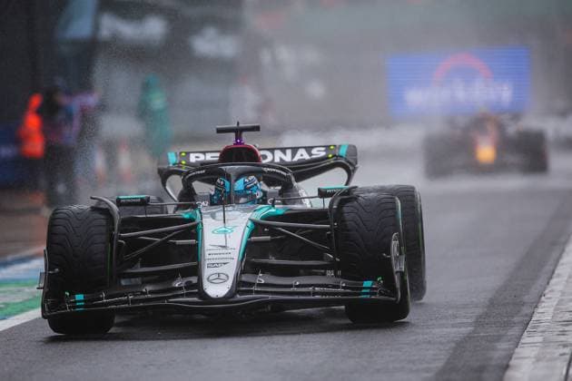 63 George Russell (GBR, Mercedes-AMG Petronas F1 Team), F1 Grand Prix of Great Britain at Silverstone Circuit on July 6, 2024 in Silverstone, Great Britain. (Photo by HOCH ZWEI) Silverstone Great Britain