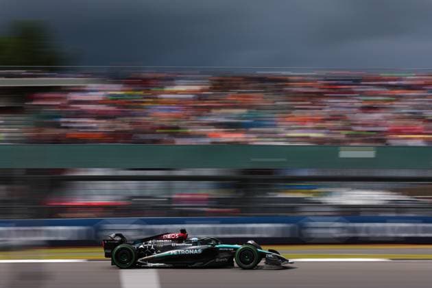 63 George Russell (GBR, Mercedes-AMG Petronas F1 Team), F1 Grand Prix of Great Britain at Silverstone Circuit on July 6, 2024 in Silverstone, Great Britain. (Photo by HOCH ZWEI) Silverstone Great Britain