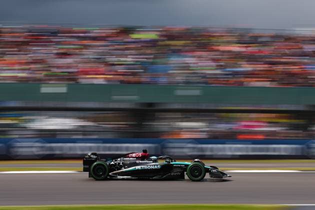 63 George Russell (GBR, Mercedes-AMG Petronas F1 Team), F1 Grand Prix of Great Britain at Silverstone Circuit on July 6, 2024 in Silverstone, Great Britain. (Photo by HOCH ZWEI) Silverstone Great Britain