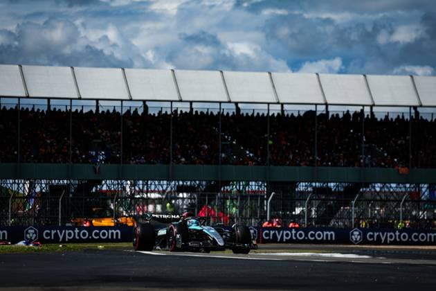 63 George Russell (GBR, Mercedes-AMG Petronas F1 Team), F1 Grand Prix of Great Britain at Silverstone Circuit on July 6, 2024 in Silverstone, Great Britain. (Photo by HOCH ZWEI) Silverstone Great Britain