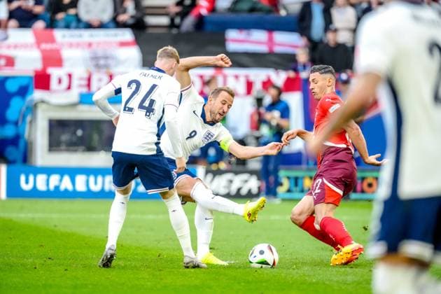 EURO 2024 - Quarter-Finals: England vs. Switzerland Harry Kane in action during the EURO 2024 Quarter-Final match between England and Switzerland on 06 July 2024, at Duesseldorf Arena, in Duesseldorf, Germany Duesseldorf Duesseldorf Arena Germany Copyright: xAlexandraxFechetex DSC02518