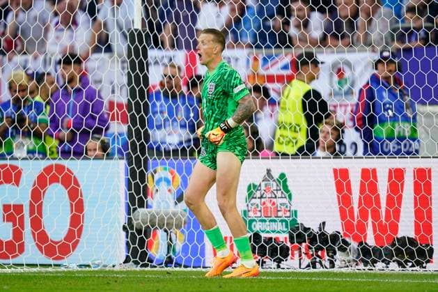 GER: England v Switzerland. UEFA EURO, EM, Europameisterschaft,Fussball 2024 Jordan Pickford of England during the UEFA Euro 2024 match between England and Switzerland. Quarter Finals, played at Dusserdolf Arena stadium on July 6, 2024 in Dusserdolf, Germany. kpng Copyright: xSergioxRuizx PS_240706_ING_SUI_022