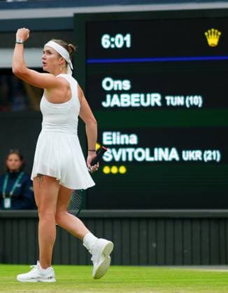 Elina Svitolina celebrates Wimbledon Tennis Championships, Day 6, The All England Lawn Tennis and Croquet Club, London, UK - 06 Jul 2024  Copyright: xJavierxGarcia Shutterstockx 14574535ke