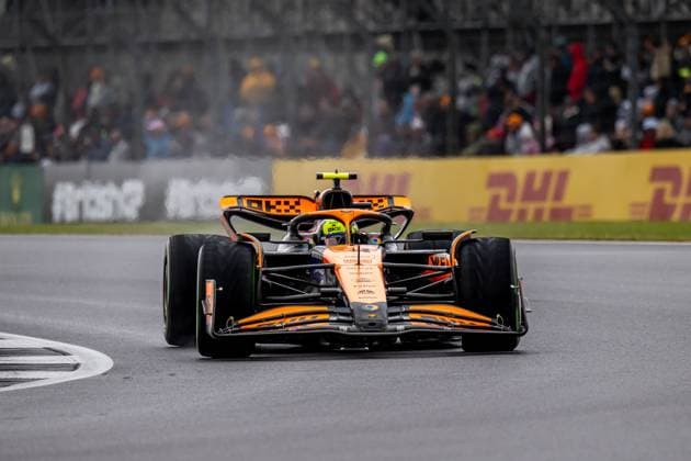 SILVERSTONE, UNITED KINGDOM: Lando Norris, racing for the McLaren F1 team during the 2024 Formula 1 British Grand Prix at the Silverstone Circuit in Silverstone, United Kingdom