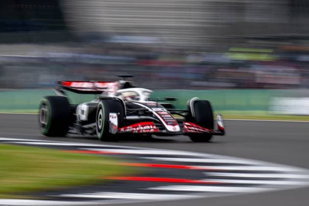 SILVERSTONE, UNITED KINGDOM: Kevin Magnussen, racing for the Haas F1 team during the 2024 Formula 1 British Grand Prix at the Silverstone Circuit in Silverstone, United Kingdom