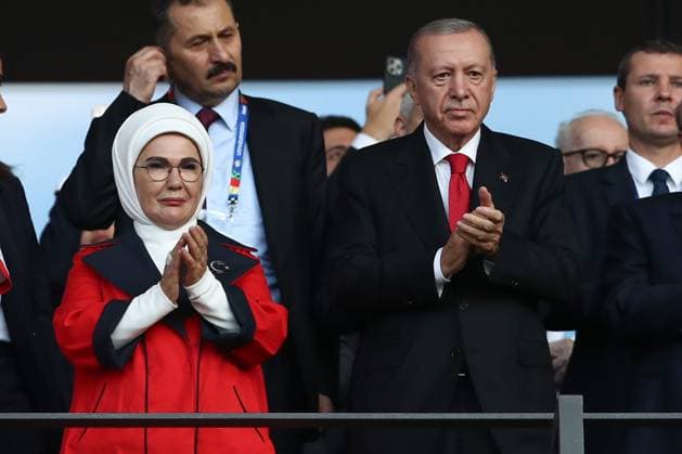 06.07.2024, xtgx, Fussball EM 2024 1 4 Finale, Niederlande - Tuerkei emspor, v.l. Recep Tayyip Erdogan (Praesident Tuerkei) (DFL DFB REGULATIONS PROHIBIT ANY USE OF PHOTOGRAPHS as IMAGE SEQUENCES and or QUASI-VIDEO) Berlin
