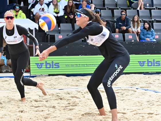 July 7, 2024, Gstaad, Bern, Switzerland: Gstaad Switzerland, 07 07 2024: TERESE CANNON of USA team during Swatch Beach Pro Gstaad 2024, Swatch Beach Pro Gstaad 2024 took place in the famous ski resort and which organizes events like the EFG Swiss Open Gstaad ATP, Tennis Herren 250 and the Polo Gold Club Gstaad 2024 and took place at Roy Emerson Arena in Gstaad; which also counts for the Volleyball World Beach Pro Tour championship and which serves as a warm-up for the stars of the future Paris Olympic Games, Olympische Spiele, Olympia, OS Gstaad Switzerland - ZUMAd206 20240707_zip_d206_005 Copyright: xEricxDubostx