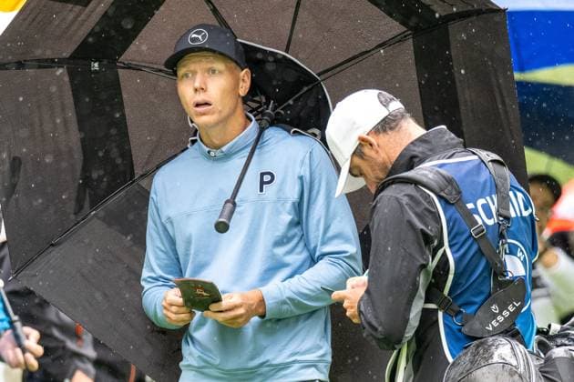 Matti Schmid mit ueberraschtem Gesichtsausdruck, BMW International Open 2024, Golf, 07.07.2024 Muenchen Bayern Deutschland