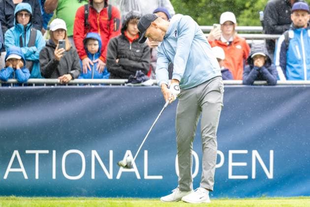 Matti Schmid beim Abschlag, BMW International Open 2024, Golf, 07.07.2024 Muenchen Bayern Deutschland