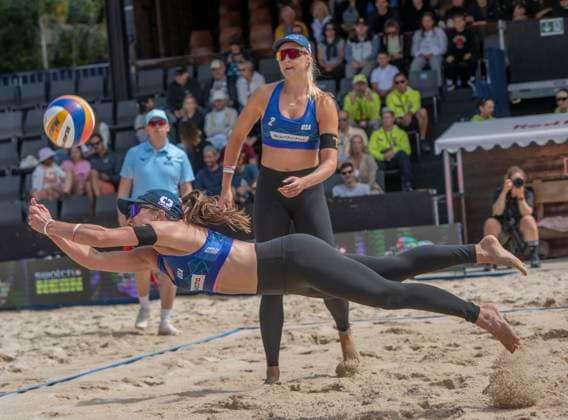 July 7, 2024, Gstaad, Bern, Switzerland: Gstaad Switzerland, 07 07 2024: KRISTEN NUSS of USA team during Swatch Beach Pro Gstaad 2024, Swatch Beach Pro Gstaad 2024 took place in the famous ski resort and which organizes events like the EFG Swiss Open Gstaad ATP, Tennis Herren 250 and the Polo Gold Club Gstaad 2024 and took place at Roy Emerson Arena in Gstaad; which also counts for the Volleyball World Beach Pro Tour championship and which serves as a warm-up for the stars of the future Paris Olympic Games, Olympische Spiele, Olympia, OS Gstaad Switzerland - ZUMAd206 20240707_zip_d206_026 Copyright: xEricxDubostx