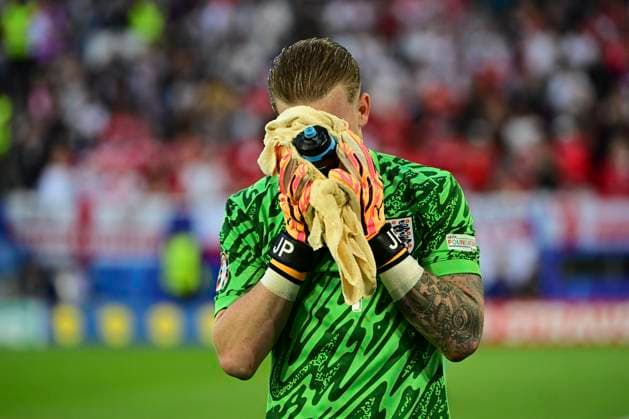 Jordan Pickford 1(England), England - Schweiz, Fussball, UEFA EURO, EM, Europameisterschaft,Fussball 2024, Viertelfinale, 06.07.2024 Düsseldorf Nordrhein - Westfalen Deutschland
