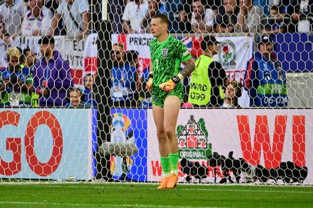 Jordan Pickford 1(England), England - Schweiz, Fussball, UEFA EURO, EM, Europameisterschaft,Fussball 2024, Viertelfinale, 06.07.2024 Düsseldorf Nordrhein - Westfalen Deutschland