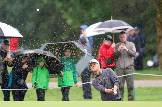 Jeremy Paul (GER), schlaegt aus dem Bunker, Sand, BMW International Open 2024, Golf, DP World Tour, Herren, Finale, 07.07.2024 Moosinning Bayern Deutschland