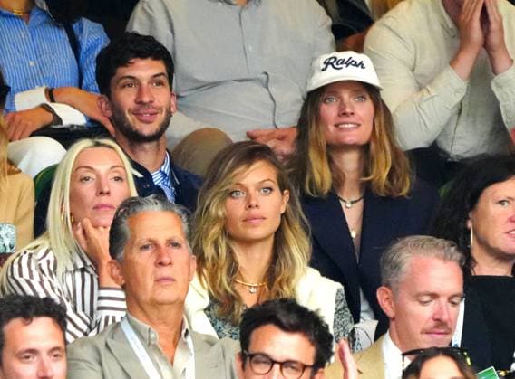 Mattias Dandois and Constance Jablonski watrching the action on Centre Court Wimbledon Tennis Championships, Day 7, The All England Lawn Tennis and Croquet Club, London, UK - 07 Jul 2024  Copyright: xJavierxGarcia Shutterstockx 14575058x