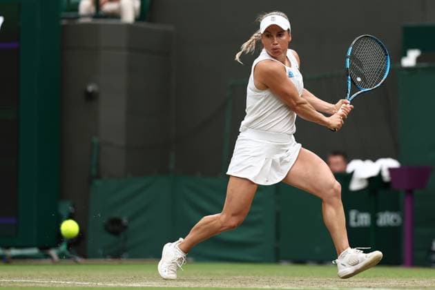6th July 2024; All England Lawn Tennis and Croquet Club, London, England; Wimbledon Tennis Tournament, Day 6; Yulia Putintseva (KAZ) during her third round match against Iga Swiatek (POL)  ActionPlus12665513 ShaunxBrooks