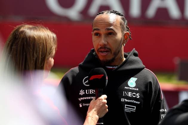 07.07.2024, xrarjax, Motorsport FIA Formel 1, Großer Preis von Großbritannien 2024 emspor, v.l. Lewis Hamilton (Mercedes AMG Petronas) Startnummer 44 Silverstone