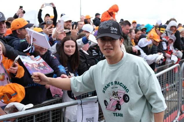 7th July 2024; Silverstone Circuit, Northamptonshire, England; Formula 1 2024 Qatar Airways British F1 Grand Prix; Race Day; Zhou Guanyu, Kick Sauber arrives at the Silverstone paddock  ActionPlus12665575 PaulxBonser