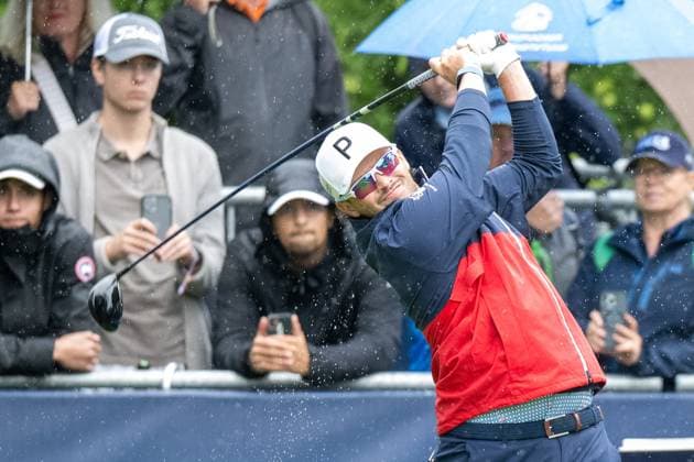 Ewen Ferguson bei Abschlag, BMW International Open 2024, Golf, 07.07.2024 Muenchen Bayern Deutschland