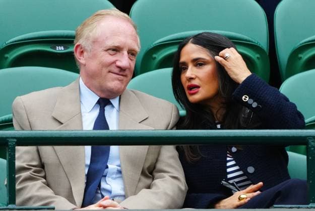 Francois-Henri Pinault and Salma Hayek watching the action on No.1 Court Wimbledon Tennis Championships, Day 7, The All England Lawn Tennis and Croquet Club, London, UK - 07 Jul 2024  Copyright: xJavierxGarcia Shutterstockx 14575058cq