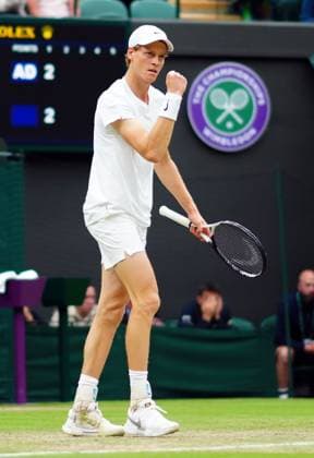 Jannik Sinner celebrates during his fourth round match Wimbledon Tennis Championships, Day 7, The All England Lawn Tennis and Croquet Club, London, UK - 07 Jul 2024  Copyright: xJavierxGarcia Shutterstockx 14575058dd
