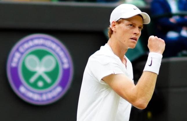 Jannik Sinner celebrates during his fourth round match Wimbledon Tennis Championships, Day 7, The All England Lawn Tennis and Croquet Club, London, UK - 07 Jul 2024  Copyright: xJavierxGarcia Shutterstockx 14575058df
