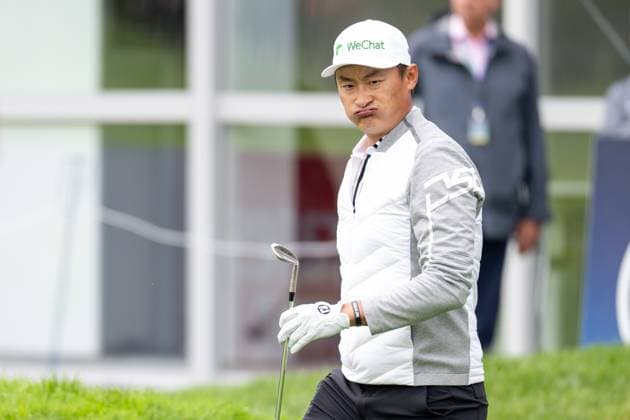 Haotong Li ist ungeluecklich ueber den Schuss, BMW International Open 2024, Golf, 07.07.2024 Muenchen Bayern Deutschland