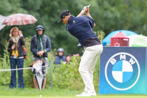 Martin Kaymer (GER) am Abschlag, Tee 8, BMW International Open 2024, Golf, DP World Tour, Herren, Finale, 07.07.2024 Moosinning Bayern Deutschland
