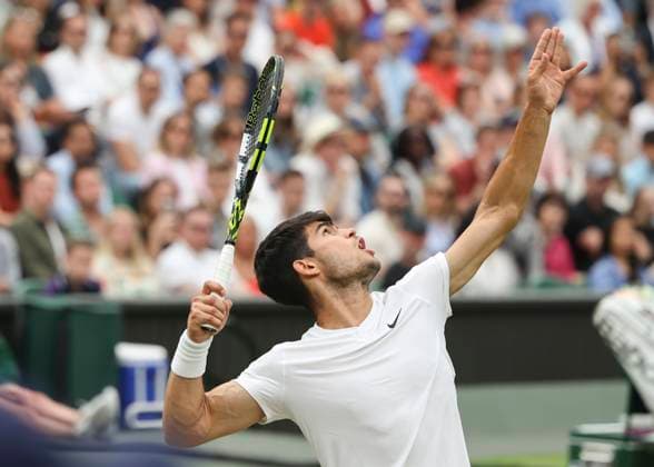 Carlos Alcaraz (ESP) Tennis - Wimbledon 2021 - Grand Slam ITF ATP, Tennis Herren WTA, Tennis Damen - AELTC - London - - Great Britain - 7 July 2024. Copyright: xJuergenxHasenkopfx