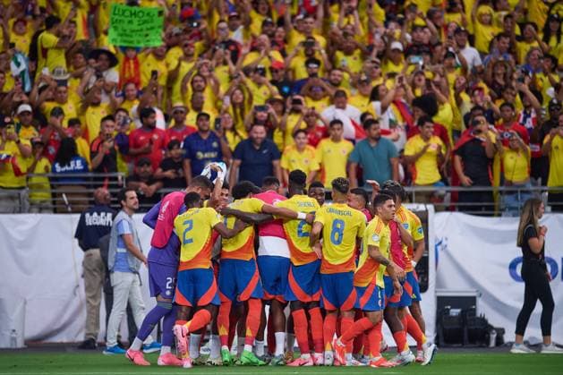 RECORD DATE NOT STATED Copa America USA 2024 Colombia 5-0 Panama - Quarter-final Miguel Borja celebrates his goal 5-0 of Colombia during the CONMEBOL Copa America 2024 Quarter-final match between Colombia and Panama, at State Farm Stadium, on July 06, 2024 in Glendale, Arizona, United States. GLENDALE ARIZONA UNITED STATES  Copyright: xJosexLuisxMelgarejox 20240706190159_CA_QF_2024_COL_PAN_BORJA306