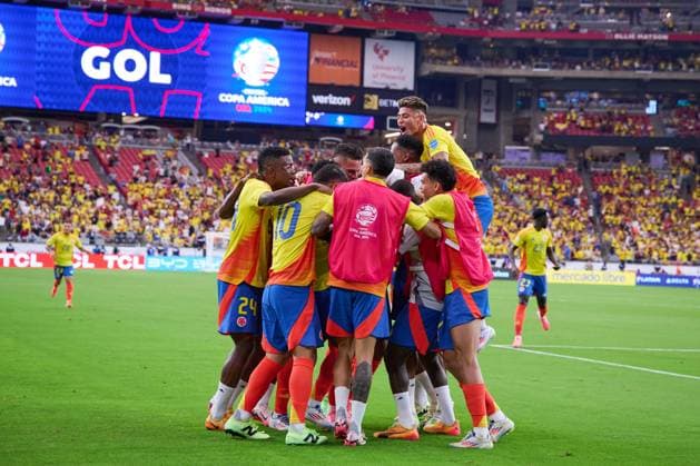 RECORD DATE NOT STATED Copa America USA 2024 Colombia 5-0 Panama - Quarter-final Miguel Borja celebrates his goal 5-0 of Colombia during the CONMEBOL Copa America 2024 Quarter-final match between Colombia and Panama, at State Farm Stadium, on July 06, 2024 in Glendale, Arizona, United States. GLENDALE ARIZONA UNITED STATES  Copyright: xJorgexMartinezx 20240706190425_CA_QF_2024_COL_PAN_BORJA313