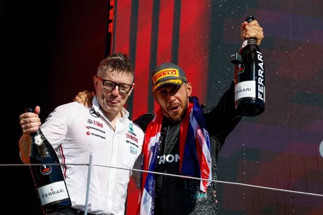 Peter Bonnington (GBR, Mercedes-AMG Petronas F1 Team), 44 Lewis Hamilton (GBR, Mercedes-AMG Petronas F1 Team), F1 Grand Prix of Great Britain at Silverstone Circuit on July 7, 2024 in Silverstone, Great Britain. (Photo by HOCH ZWEI) Silverstone Great Britain