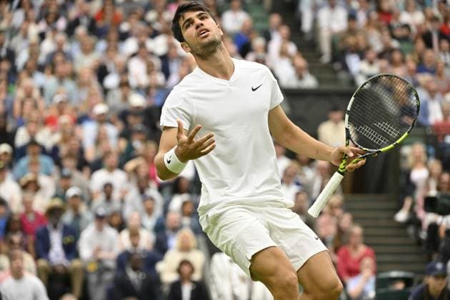 Tennis : Wimbledon 2024 - England - Carlos Alcaraz France Tennis : Wimbledon 2024 - England - 07 07 2024 ChrysleneCaillaud Panoramic 