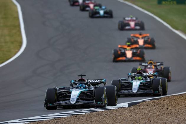 Sport Bilder des Tages 63 George Russell (GBR, Mercedes-AMG Petronas F1 Team), F1 Grand Prix of Great Britain at Silverstone Circuit on July 7, 2024 in Silverstone, Great Britain. (Photo by HOCH ZWEI) Silverstone Great Britain