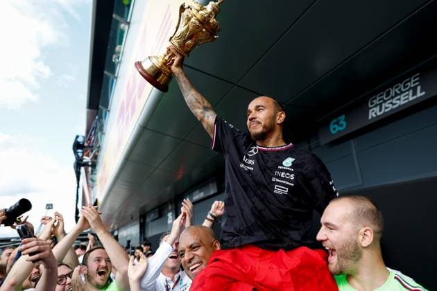 44 Lewis Hamilton (GBR, Mercedes-AMG Petronas F1 Team), F1 Grand Prix of Great Britain at Silverstone Circuit on July 7, 2024 in Silverstone, Great Britain. (Photo by HOCH ZWEI) Silverstone Great Britain