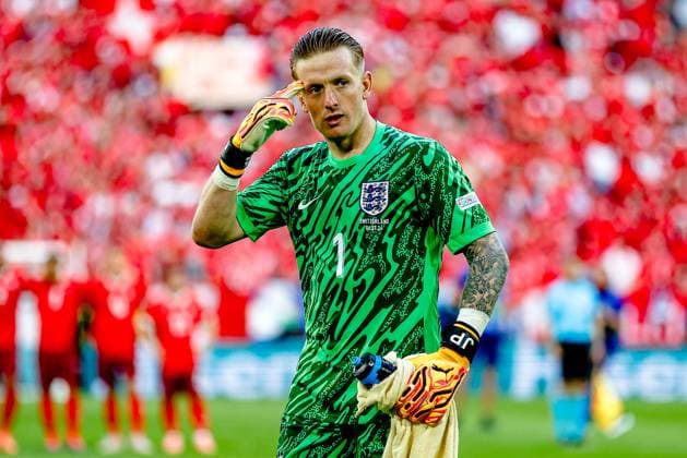 DUSSELDORF, Dusseldorf Arena ,06-07-2024 , European Football Championship Euro2024, round of 8 match no.48 between England and Switzerland, England goalkeeper Jordan Pickford England - Switzerland (Euro2024)  x25710091x Copyright:
