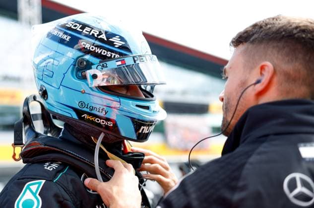 63 George Russell (GBR, Mercedes-AMG Petronas F1 Team), F1 Grand Prix of Great Britain at Silverstone Circuit on July 7, 2024 in Silverstone, Great Britain. (Photo by HOCH ZWEI) Silverstone Great Britain