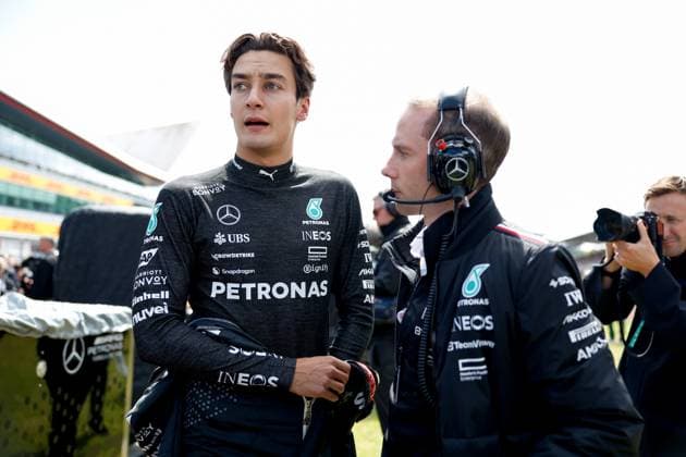 63 George Russell (GBR, Mercedes-AMG Petronas F1 Team), F1 Grand Prix of Great Britain at Silverstone Circuit on July 7, 2024 in Silverstone, Great Britain. (Photo by HOCH ZWEI) Silverstone Great Britain