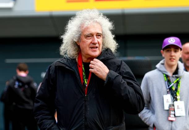 Sport Bilder des Tages Sir Brian May, F1 Grand Prix of Great Britain at Silverstone Circuit on July 7, 2024 in Silverstone, Great Britain. (Photo by HOCH ZWEI) Silverstone Great Britain