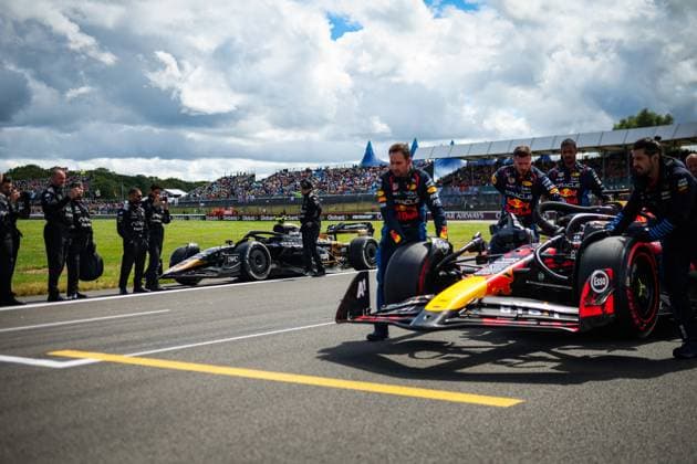 Cars of the fictional Apex APXGP Team, for the upcoming Formula One based movie Apex by Apple Studios and Bruckheimer Films, F1 Grand Prix of Great Britain at Silverstone Circuit on July 7, 2024 in Silverstone, Great Britain. (Photo by HOCH ZWEI) Silverstone Great Britain