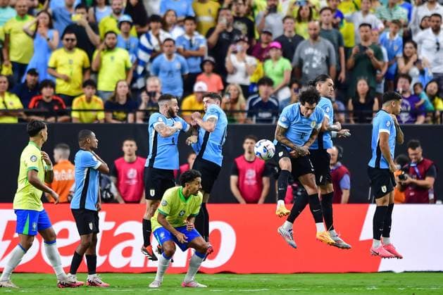 RECORD DATE NOT STATED Copa America USA 2024 Uruguay vs Brazil - Quarter-final Manuel Ugarte of Uruguay during the ugarteCONMEBOL Copa America 2024 Quarter-final match between Uruguay and Brazil, at Allegiant Stadium, on July 06, 2024 in Las Vegas, Nevada, United States. LAS VEGAS NEVADA UNITED STATES  Copyright: xIsaacxOrtizx 20240706204011_CA_QF_2024_URU_BRA_UGARTE119