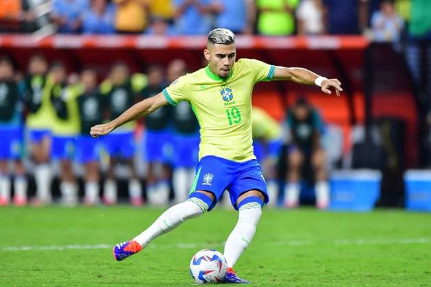 RECORD DATE NOT STATED Copa America USA 2024 Uruguay vs Brazil - Quarter-final Andreas Periera of Brazil during the CONMEBOL Copa America 2024 Quarter-final match between Uruguay and Brazil, at Allegiant Stadium, on July 06, 2024 in Las Vegas, Nevada, United States. LAS VEGAS NEVADA UNITED STATES  Copyright: xIsaacxOrtizx 20240706220313_CA_QF_2024_URU_BRA_PEREIRA262