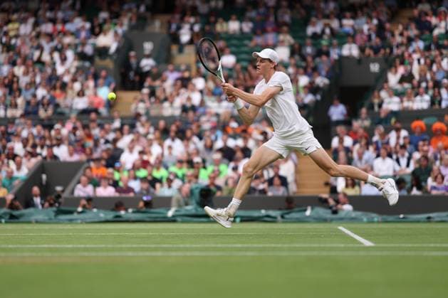 Jannik Sinner (Ita) TENNIS : Wimbledon 2024 - 07 07 2024 AntoineCouvercelle Panoramic 