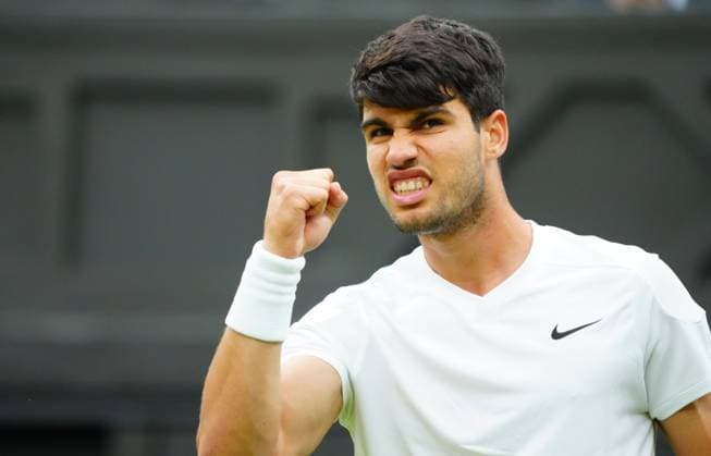 Carlos Alcaraz Wimbledon Tennis Championships, Day 7, The All England Lawn Tennis and Croquet Club, London, UK - 07 Jul 2024  Copyright: xJavierxGarcia Shutterstockx 14575058hw
